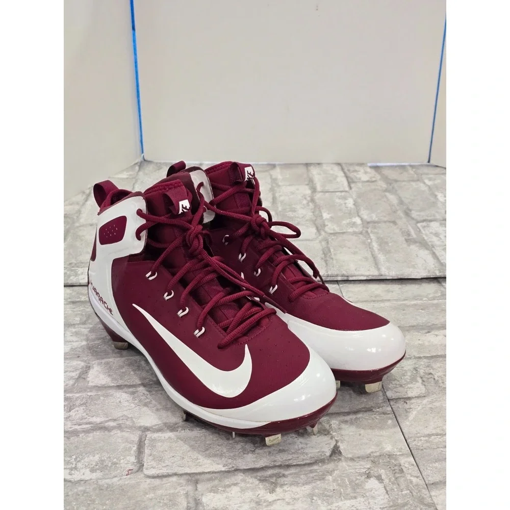 Nike Alpha Huarache Men's 13.5 Elite Metal Baseball Cleats Red 923428-612 Maroon